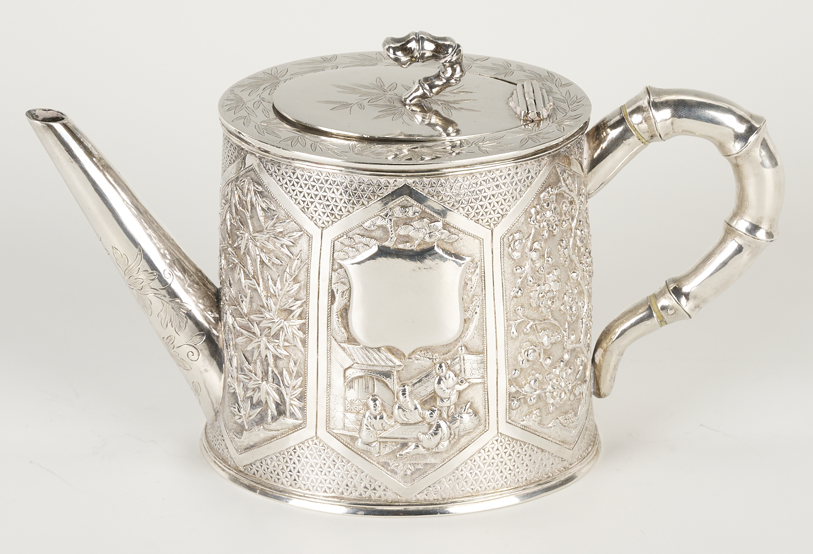 Lot 1: Chinese Export 3-Piece Silver Tea Set