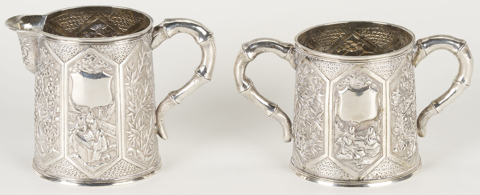 Lot 1: Chinese Export 3-Piece Silver Tea Set