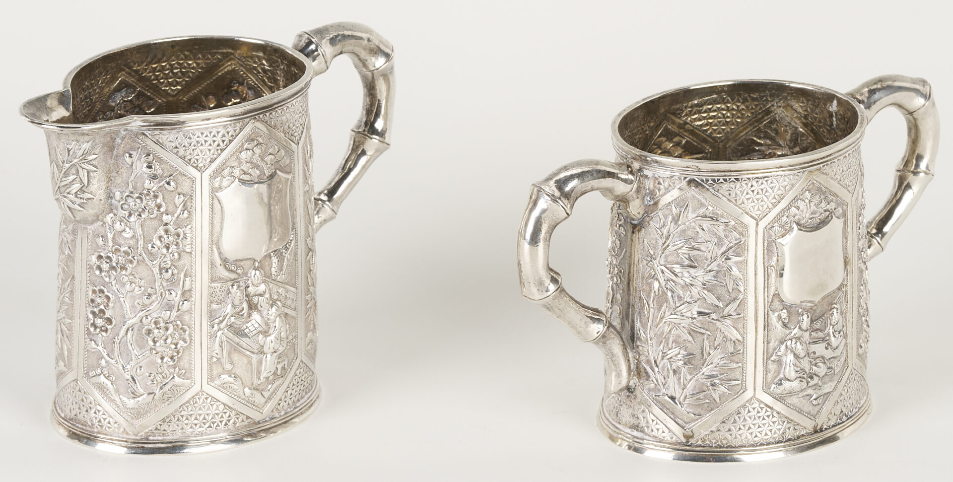 Lot 1: Chinese Export 3-Piece Silver Tea Set