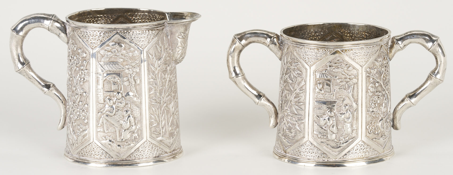 Lot 1: Chinese Export 3-Piece Silver Tea Set