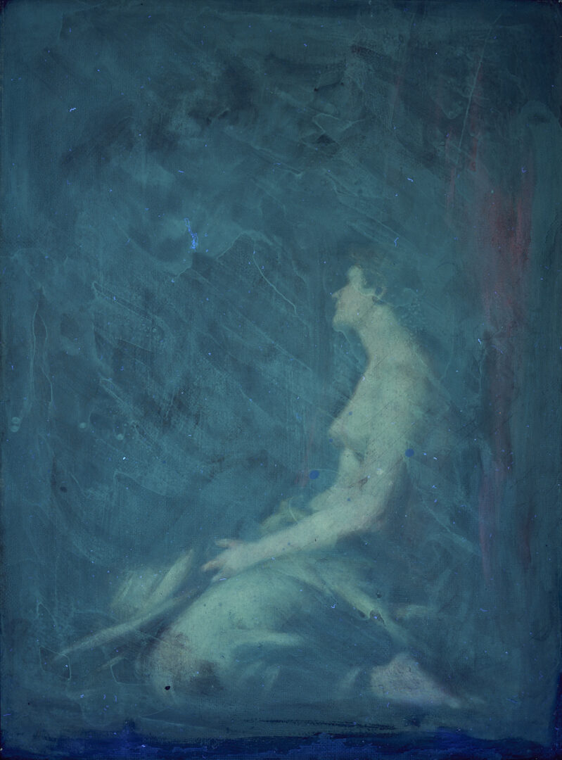 Lot 200: Robert Loftin Newman O/C Painting, Kneeling Nude