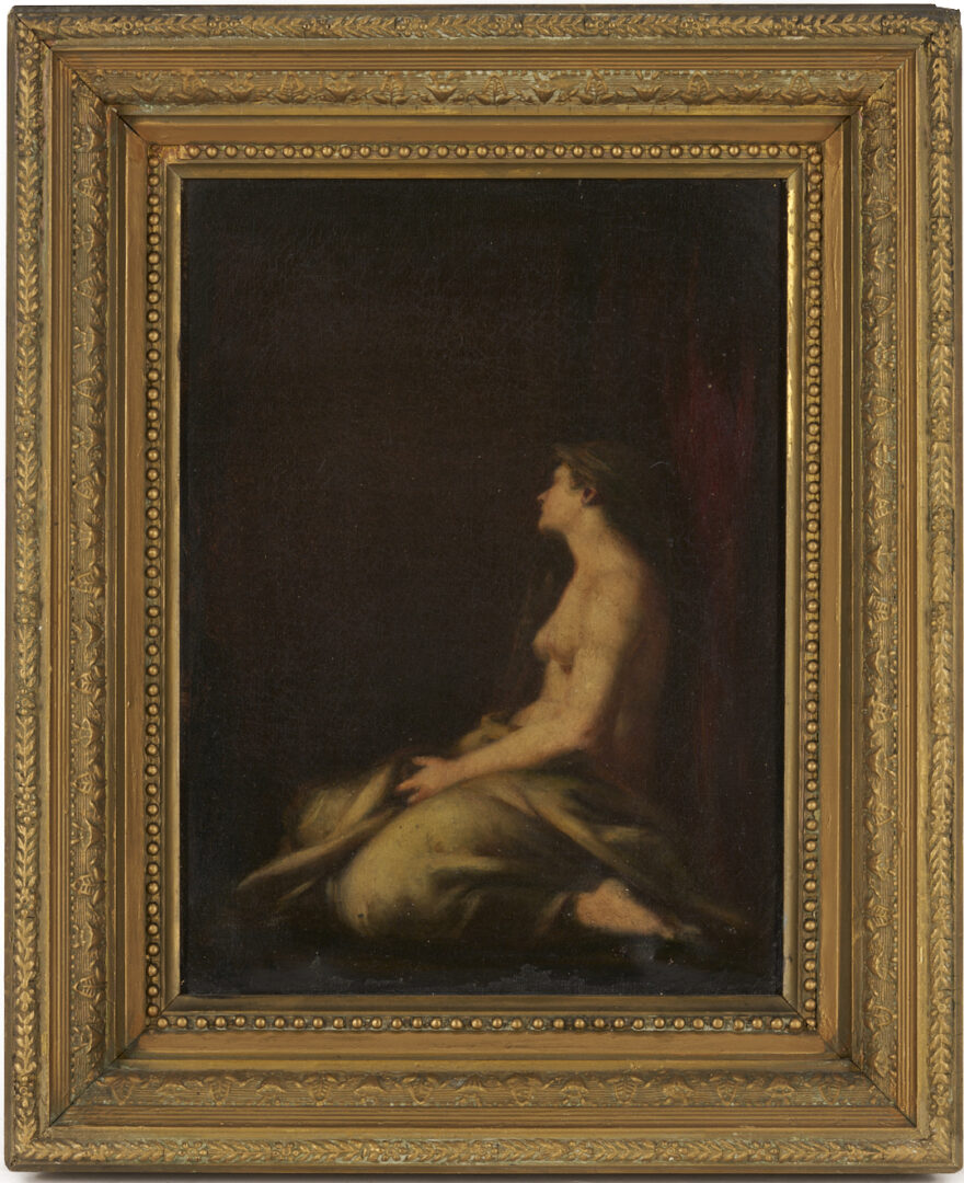 Lot 200: Robert Loftin Newman O/C Painting, Kneeling Nude
