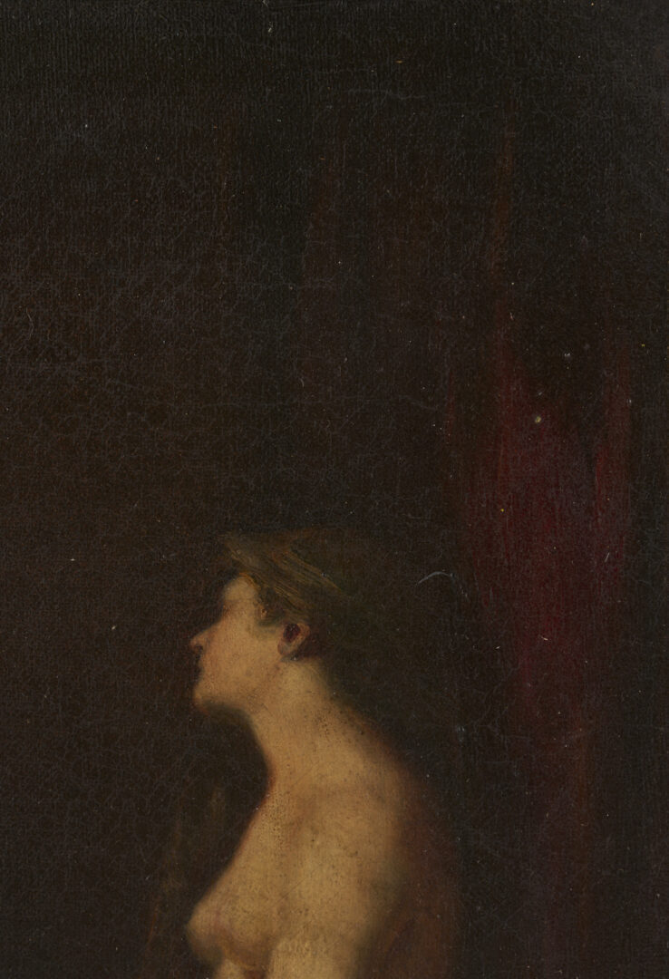 Lot 200: Robert Loftin Newman O/C Painting, Kneeling Nude