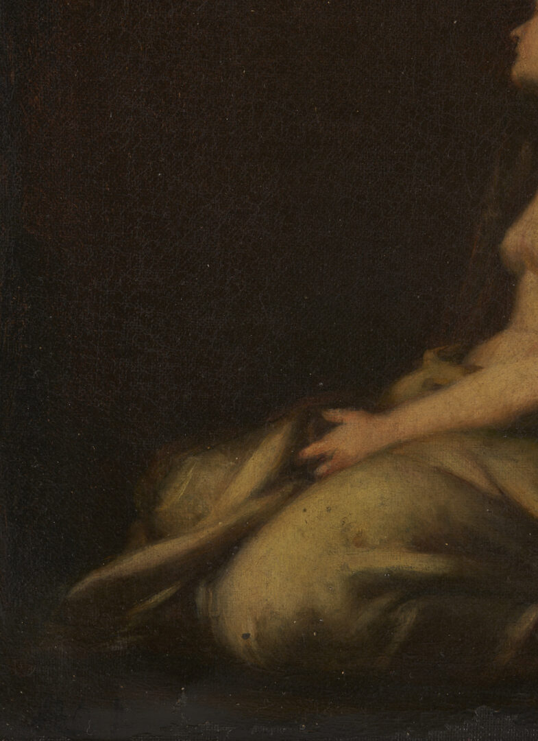 Lot 200: Robert Loftin Newman O/C Painting, Kneeling Nude