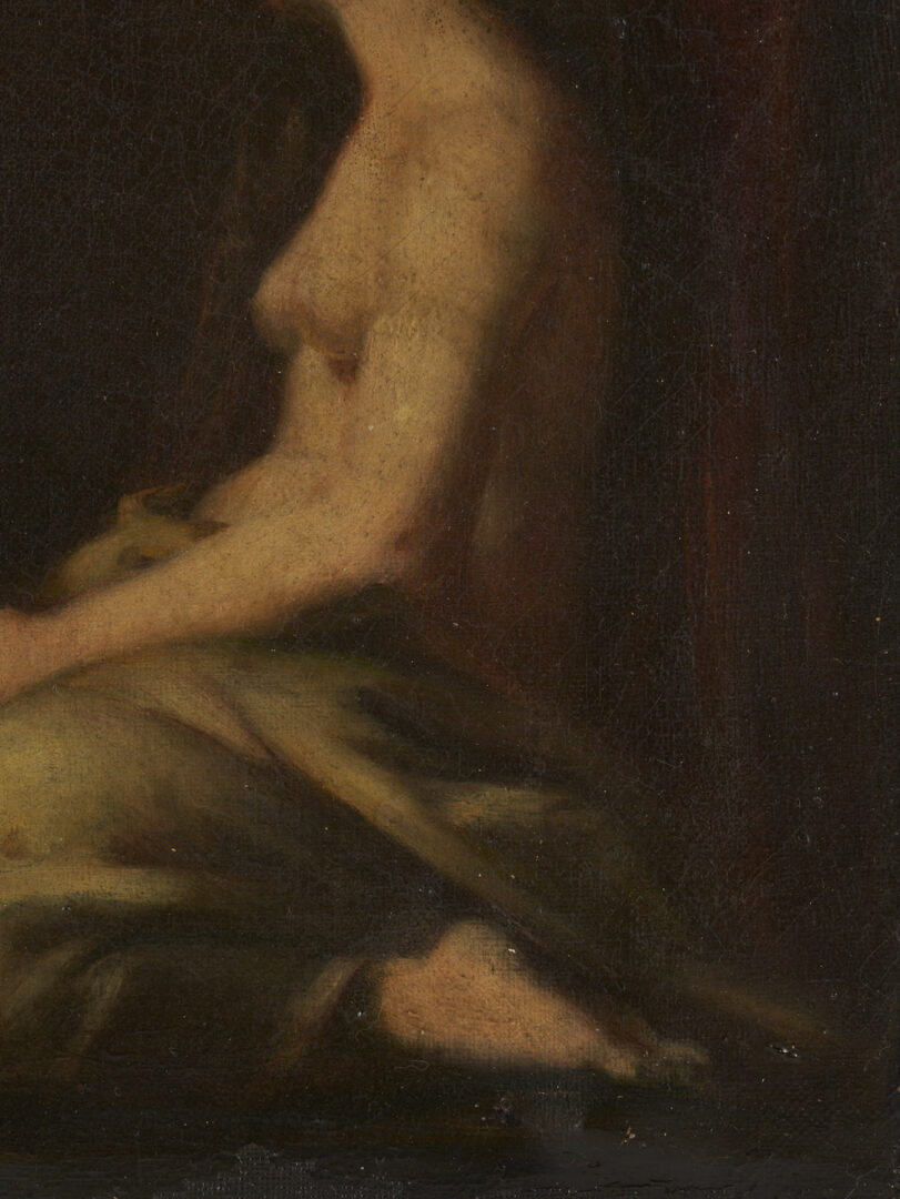 Lot 200: Robert Loftin Newman O/C Painting, Kneeling Nude