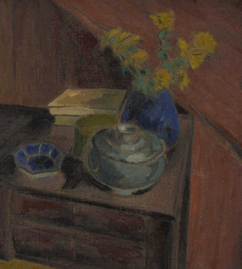 Lot 201: Meyer Wolfe Oil Still Life, Flowers on a Table