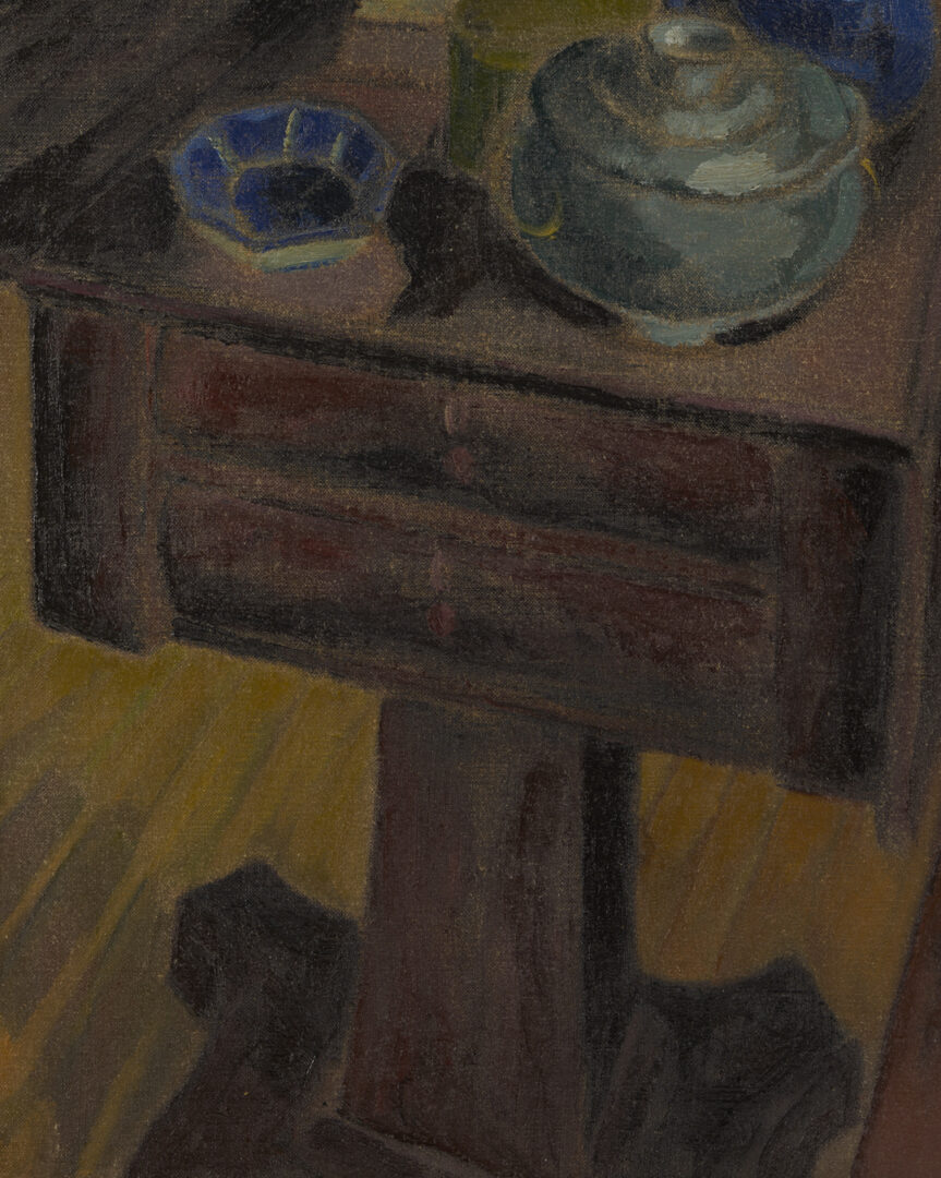 Lot 201: Meyer Wolfe Oil Still Life, Flowers on a Table