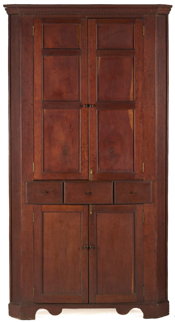 Lot 204: East Tennessee Corner Cupboard, c. 1820