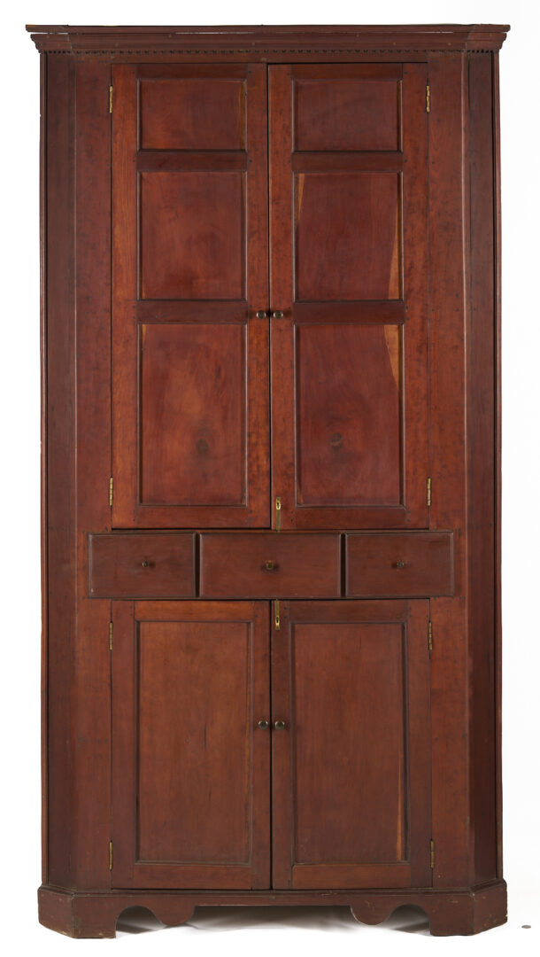 Lot 204: East Tennessee Corner Cupboard, c. 1820
