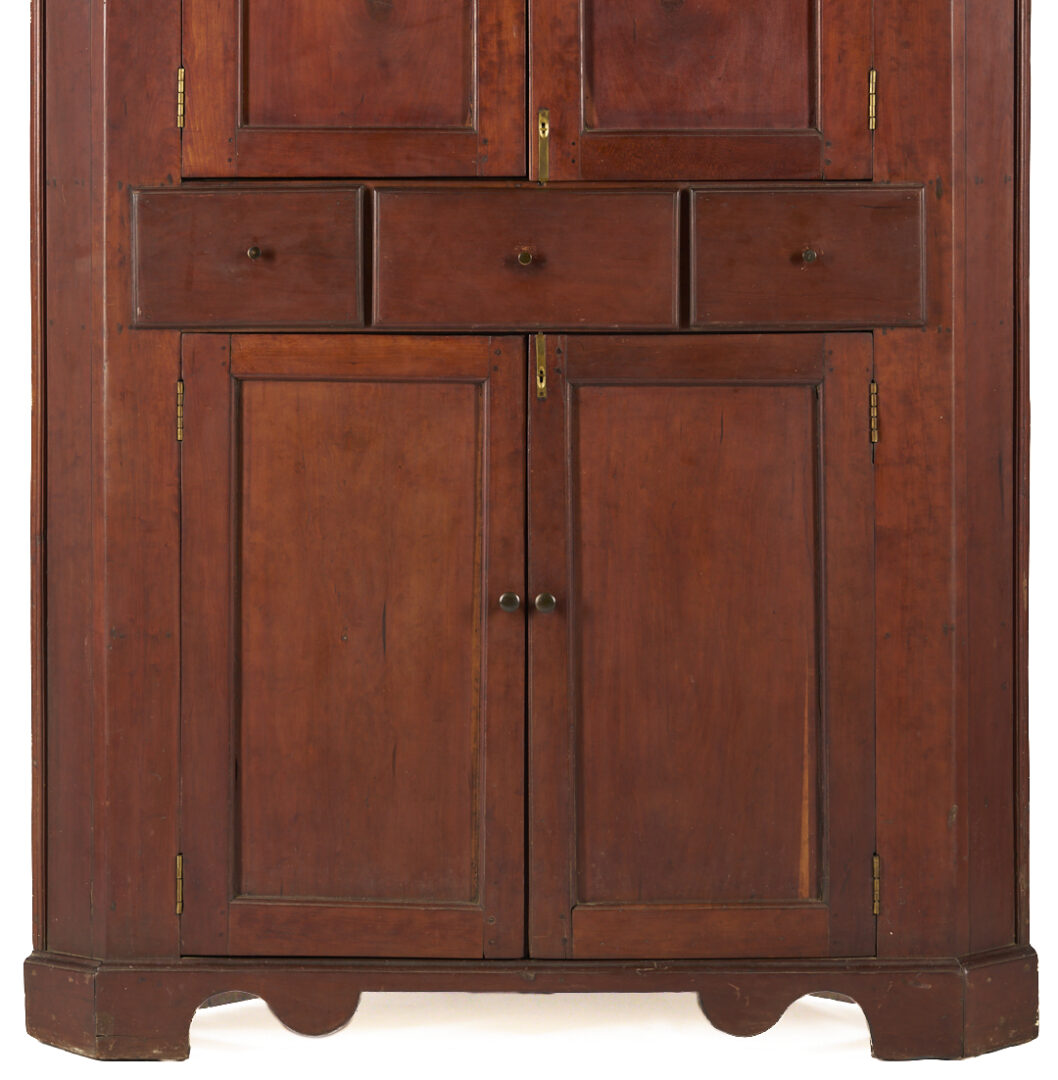 Lot 204: East Tennessee Corner Cupboard, c. 1820