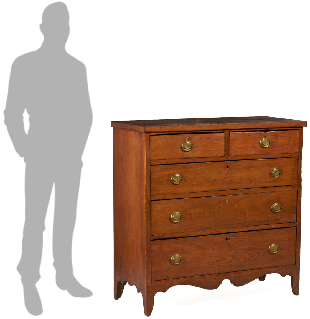 Lot 207: East TN Federal Walnut Chest of Drawers