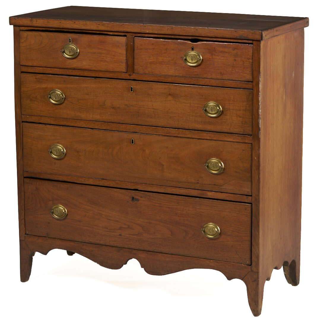 Lot 207: East TN Federal Walnut Chest of Drawers