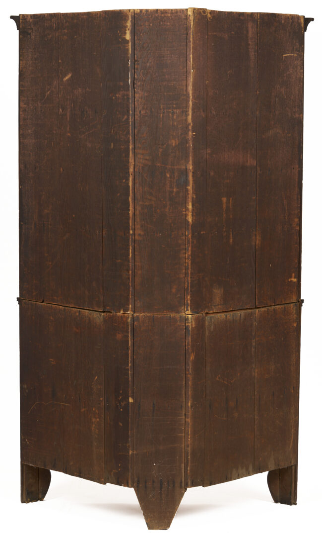 Lot 208: East Tennessee 2-Piece 16-Pane Corner Cupboard, c. 1820