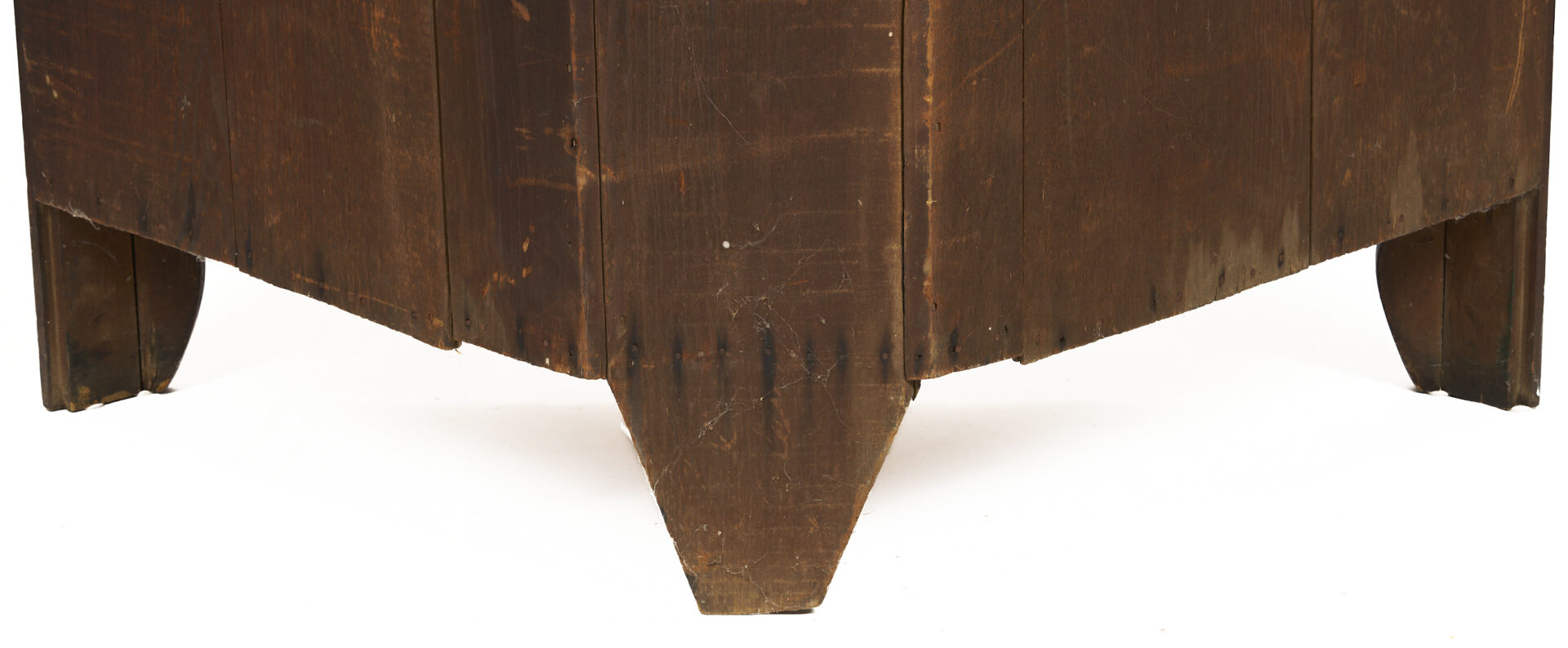 Lot 208: East Tennessee 2-Piece 16-Pane Corner Cupboard, c. 1820