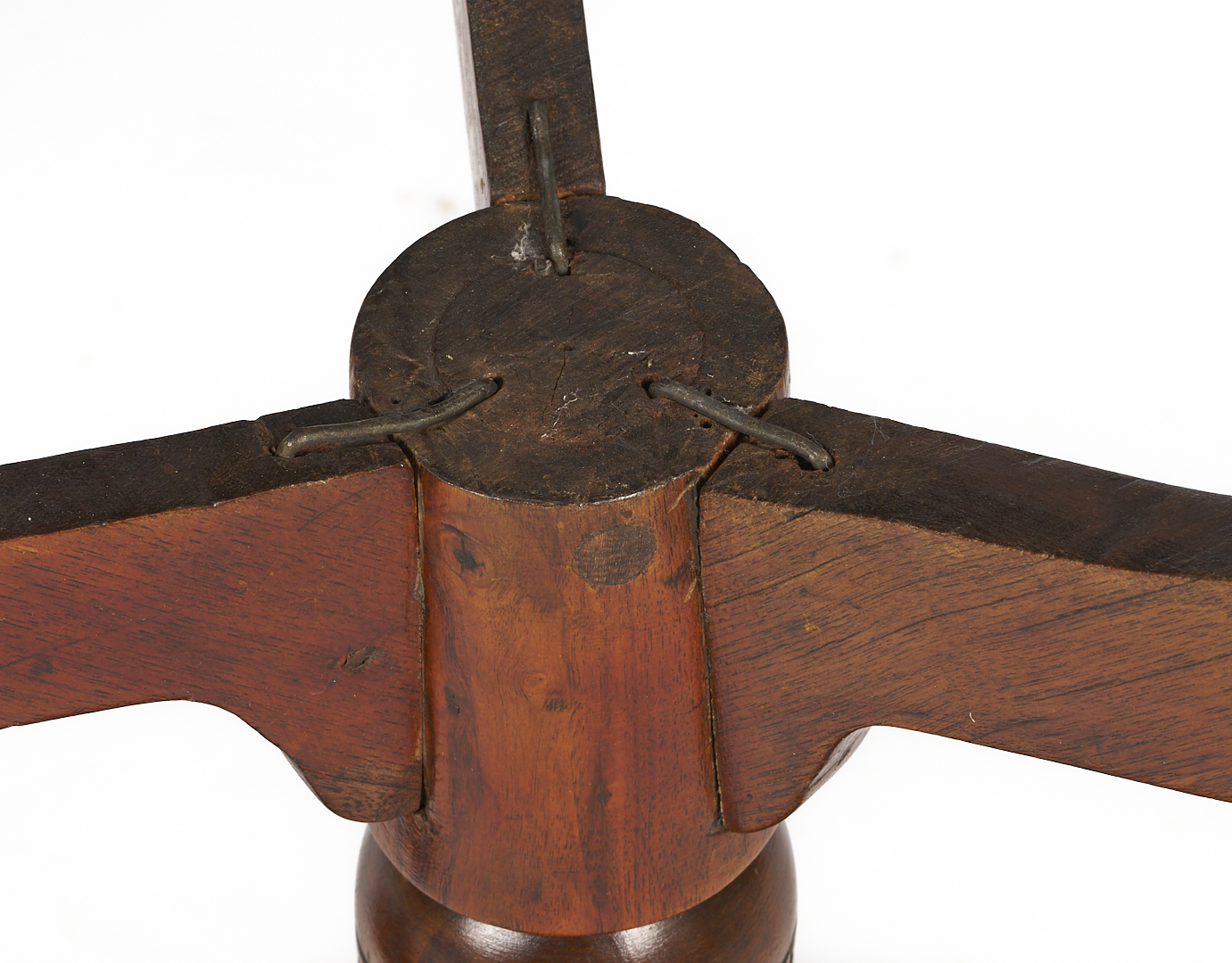 Lot 209: 2 East TN Walnut Bird Cage Candle Stands