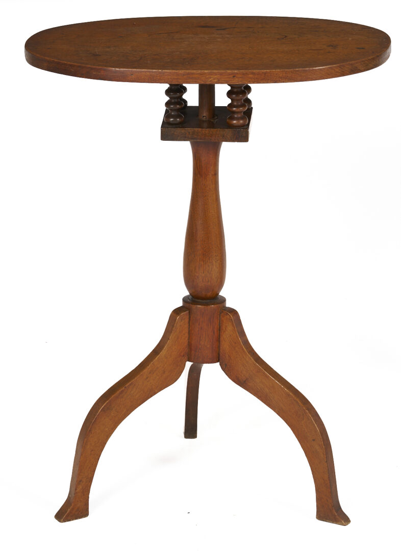 Lot 209: 2 East TN Walnut Bird Cage Candle Stands