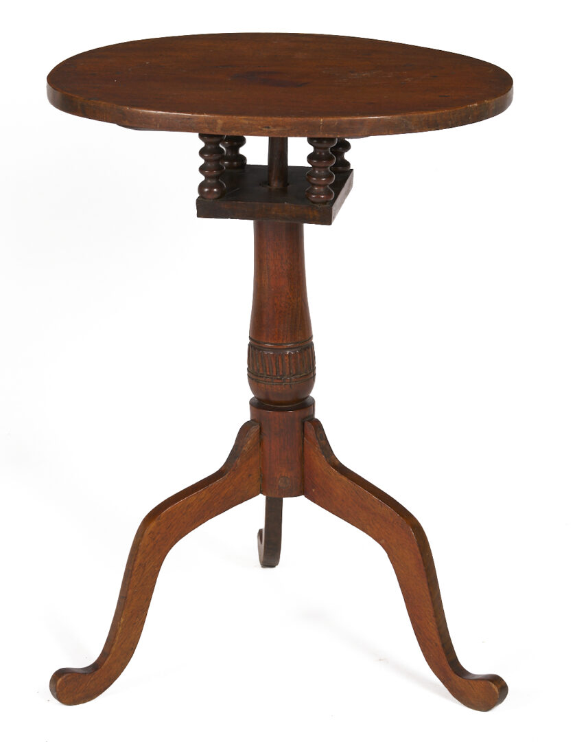 Lot 209: 2 East TN Walnut Bird Cage Candle Stands