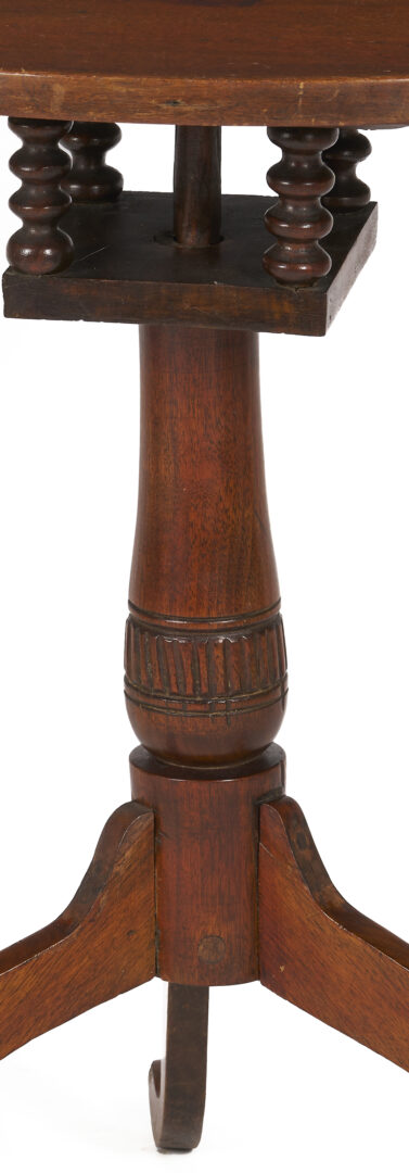 Lot 209: 2 East TN Walnut Bird Cage Candle Stands