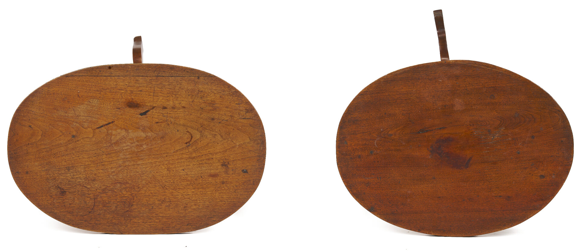 Lot 209: 2 East TN Walnut Bird Cage Candle Stands