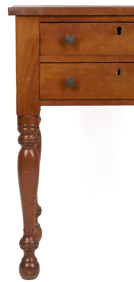 Lot 211: Tennessee Sheraton Cherry Two Drawer Table