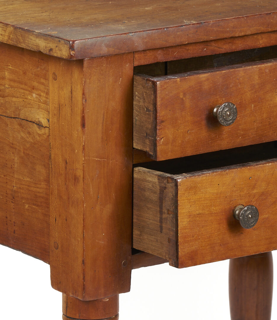 Lot 211: Tennessee Sheraton Cherry Two Drawer Table