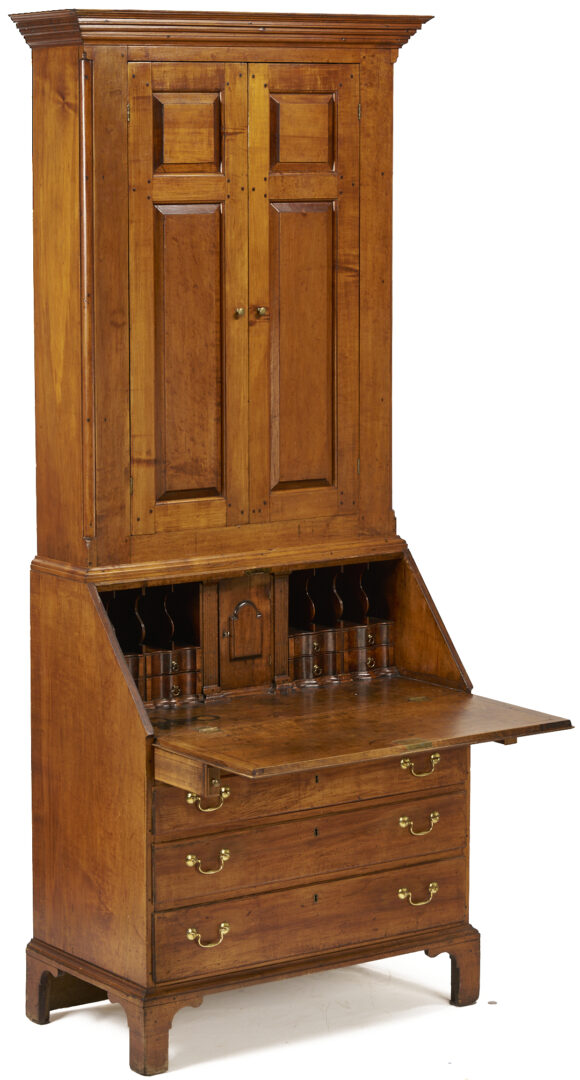 Lot 213: Southwest Virginia Chippendale Secretary Bookcase