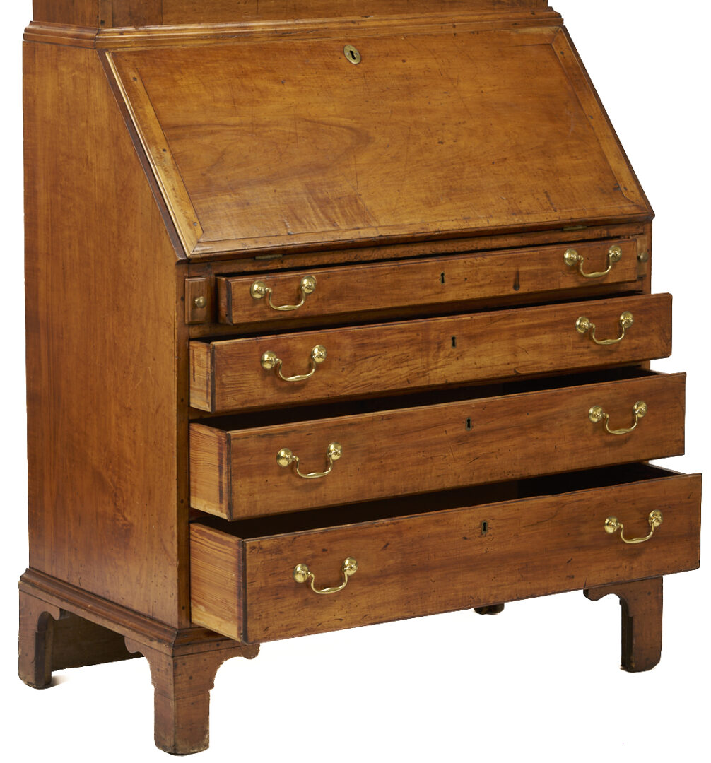 Lot 213: Southwest Virginia Chippendale Secretary Bookcase