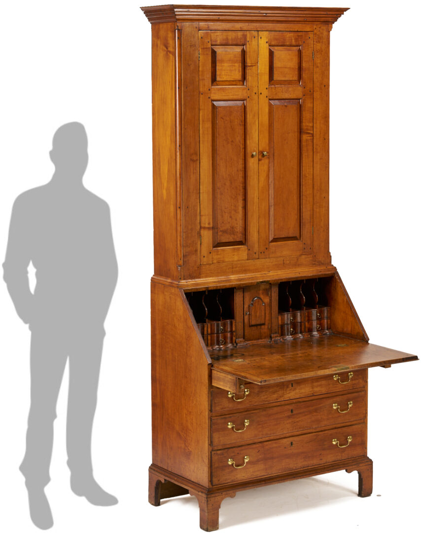 Lot 213: Southwest Virginia Chippendale Secretary Bookcase
