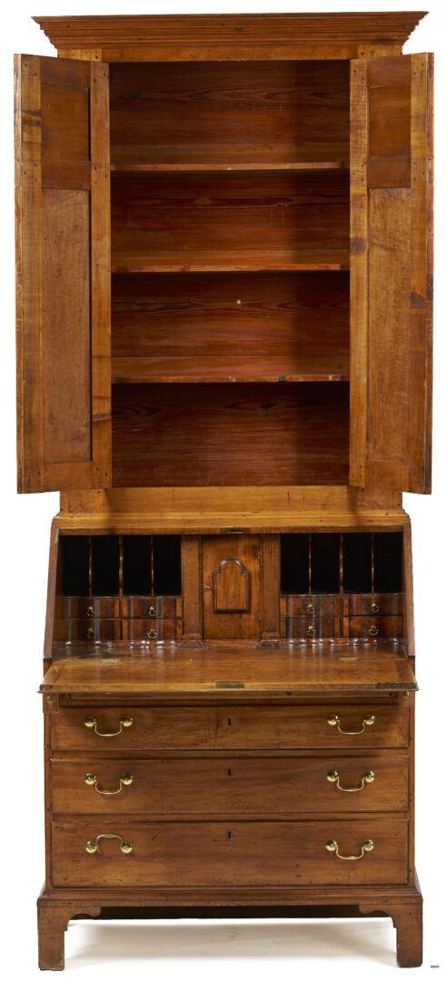 Lot 213: Southwest Virginia Chippendale Secretary Bookcase