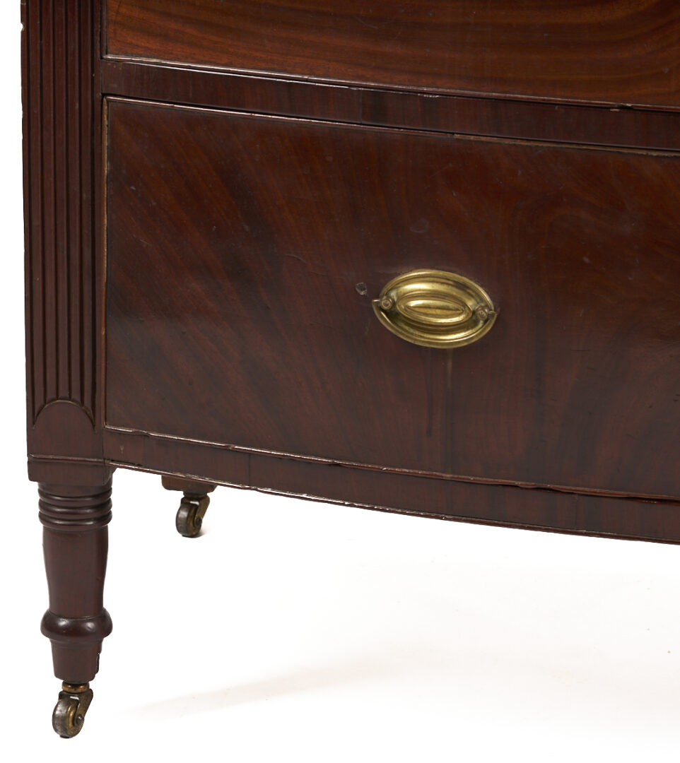 Lot 214: Southern Federal Bowfront Chest of Drawers, attr. Virginia