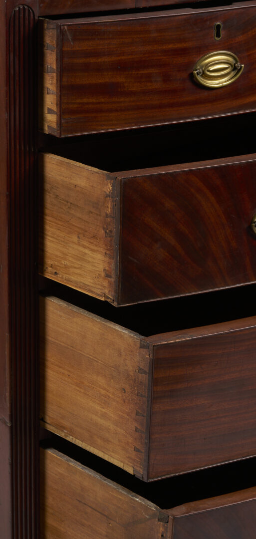 Lot 214: Southern Federal Bowfront Chest of Drawers, attr. Virginia