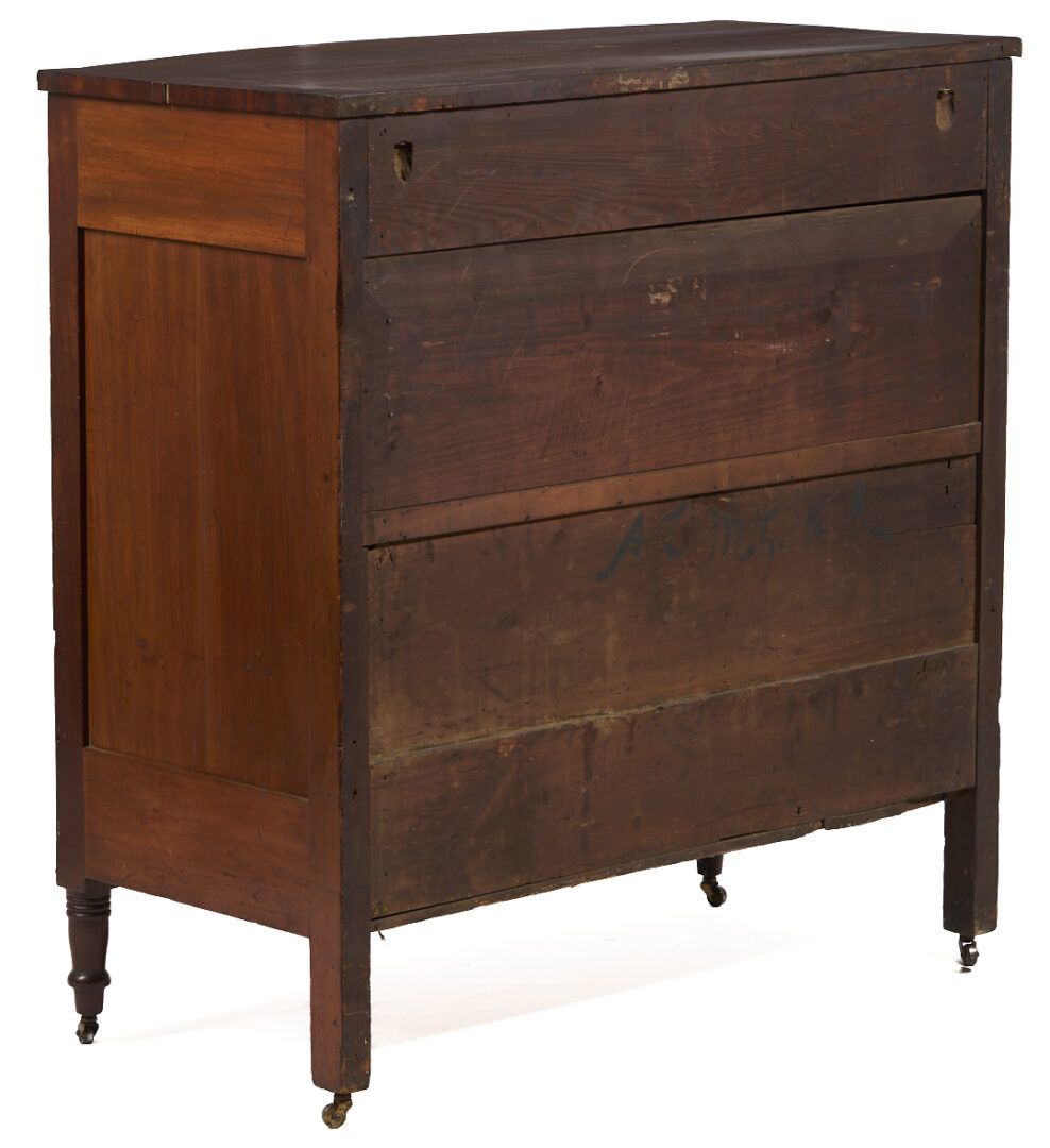Lot 214: Southern Federal Bowfront Chest of Drawers, attr. Virginia