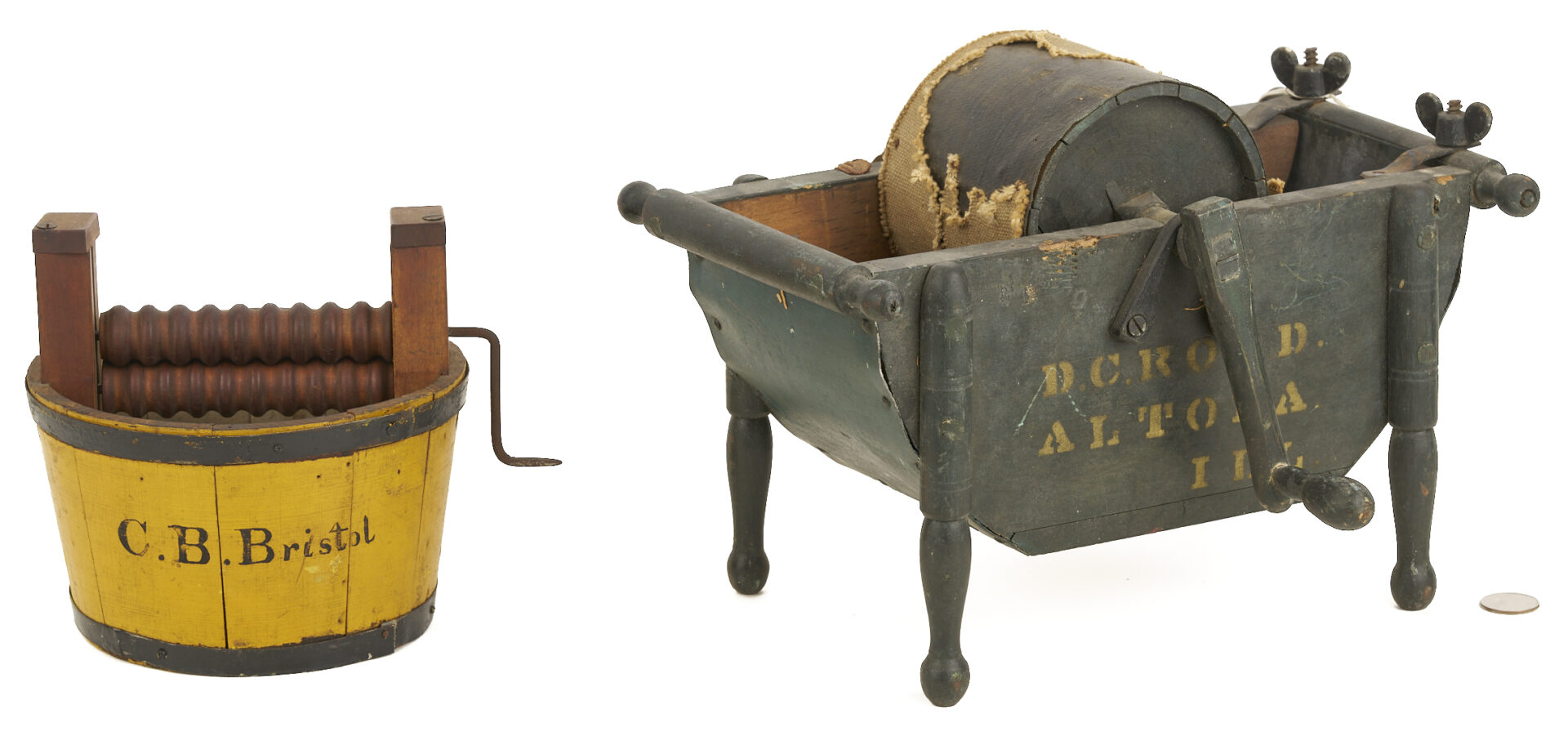 Lot 217: Two US Patent Model Washing Machines; mid 19th C.