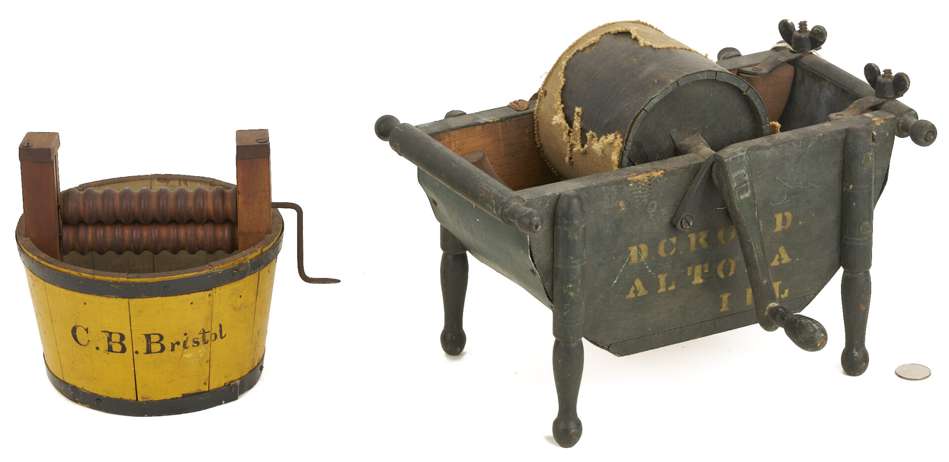 Lot 217: Two US Patent Model Washing Machines; mid 19th C.