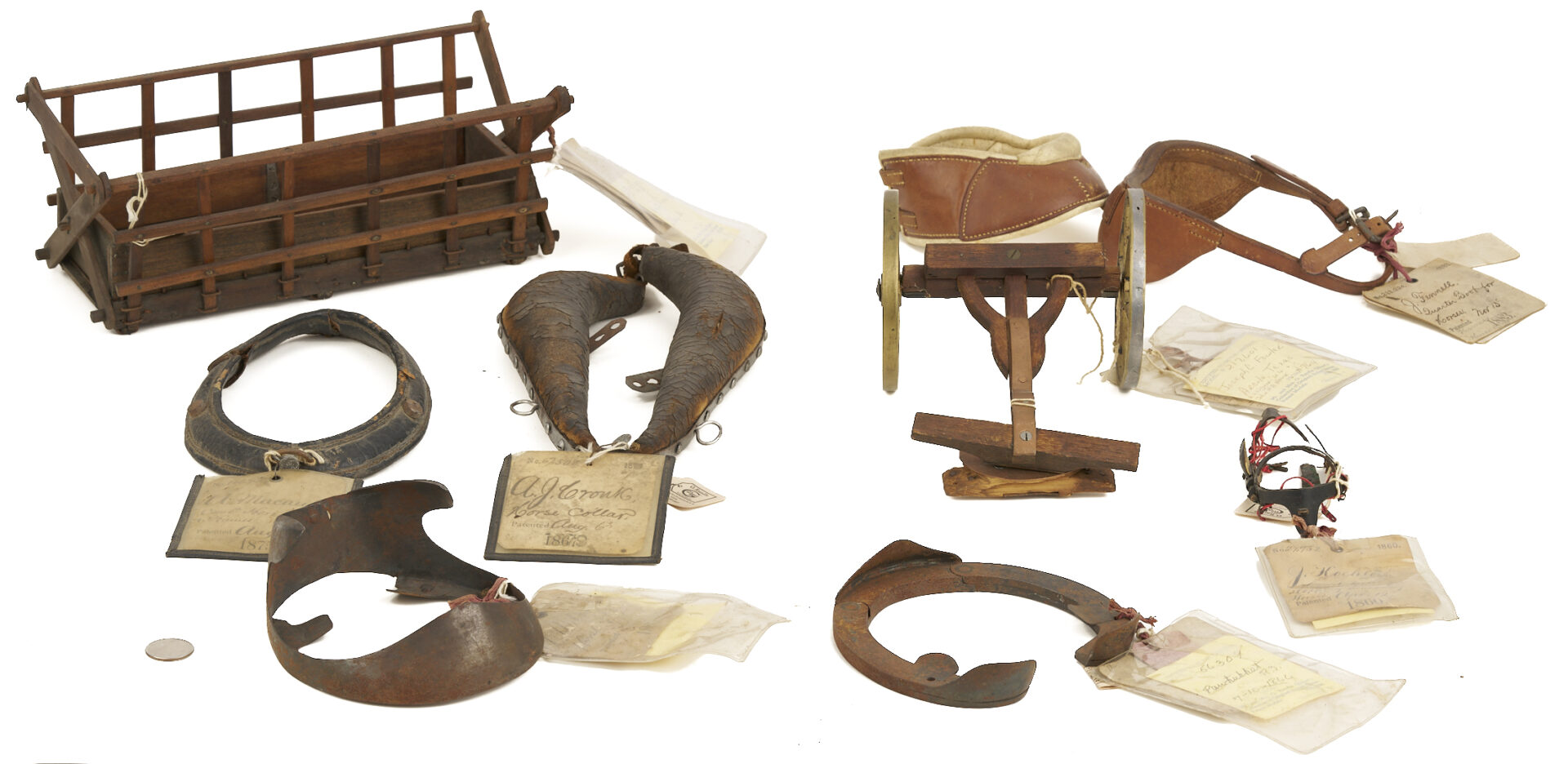 Lot 218: Eight US Patent Models; Horses & Wagons