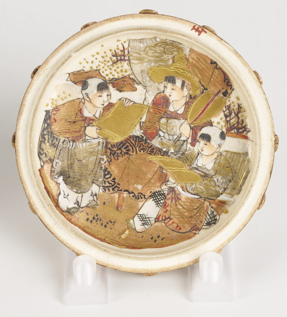 Lot 21: Japanese Satsuma Porcelain Koro, Child Figure and Drum Box