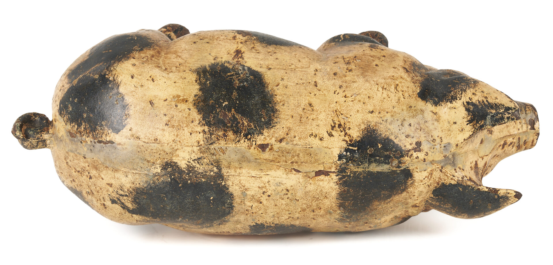 Lot 220: Large Folk Art Painted Cast Iron Pig Figure