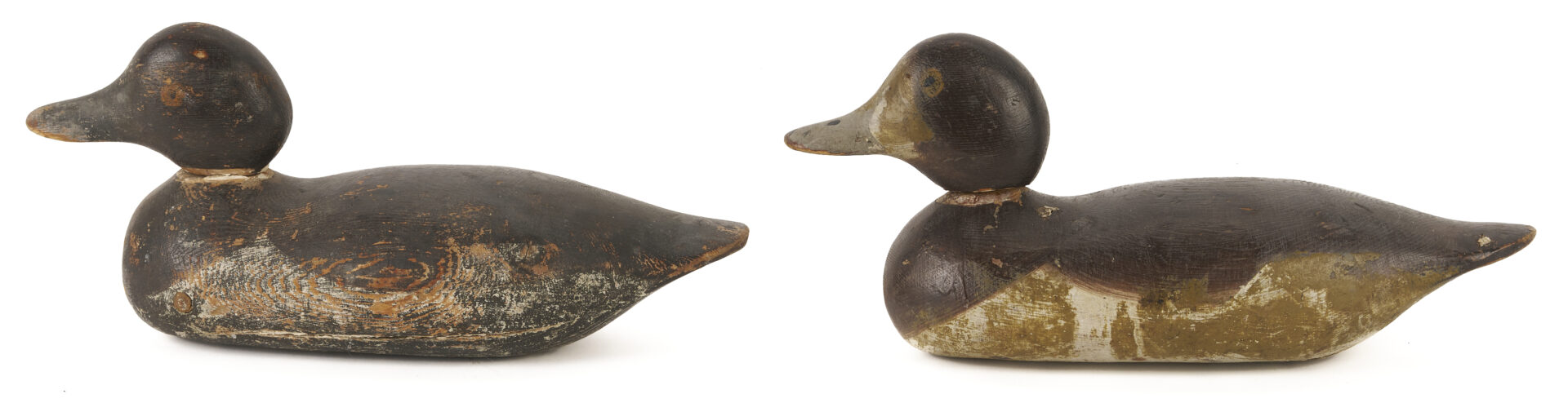 Lot 221: 3 Mason Factory Duck Decoys, Bluebills & Mallard Hen, Standard Grade Incl. Glass-Eye