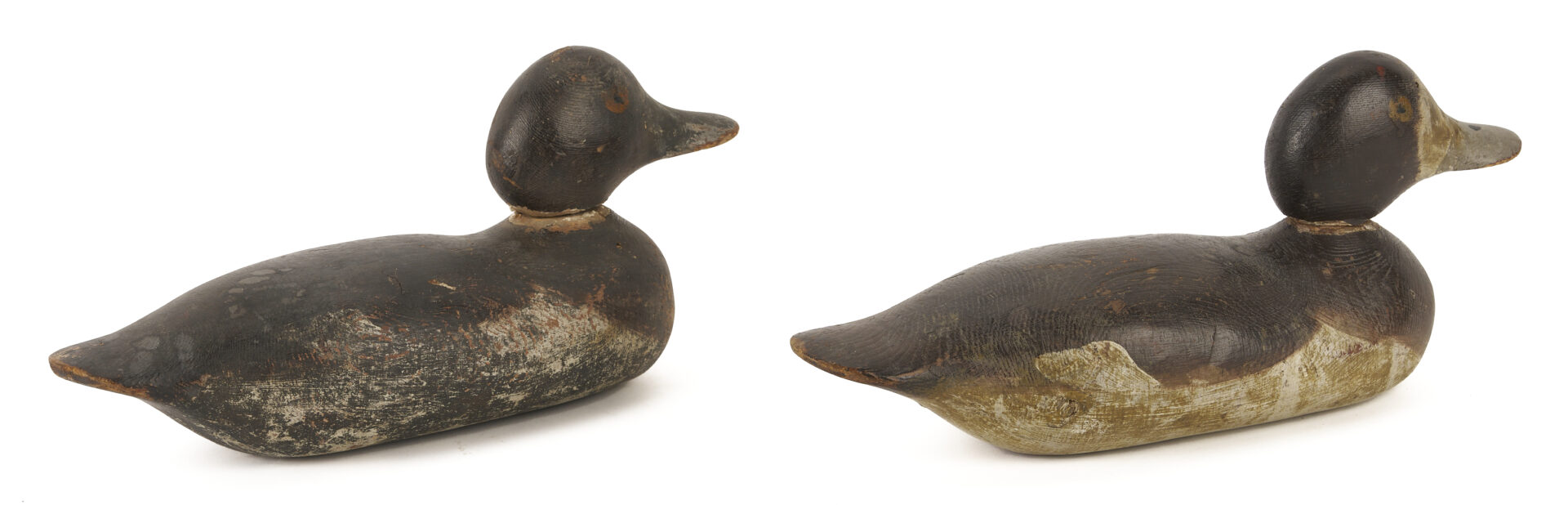Lot 221: 3 Mason Factory Duck Decoys, Bluebills & Mallard Hen, Standard Grade Incl. Glass-Eye