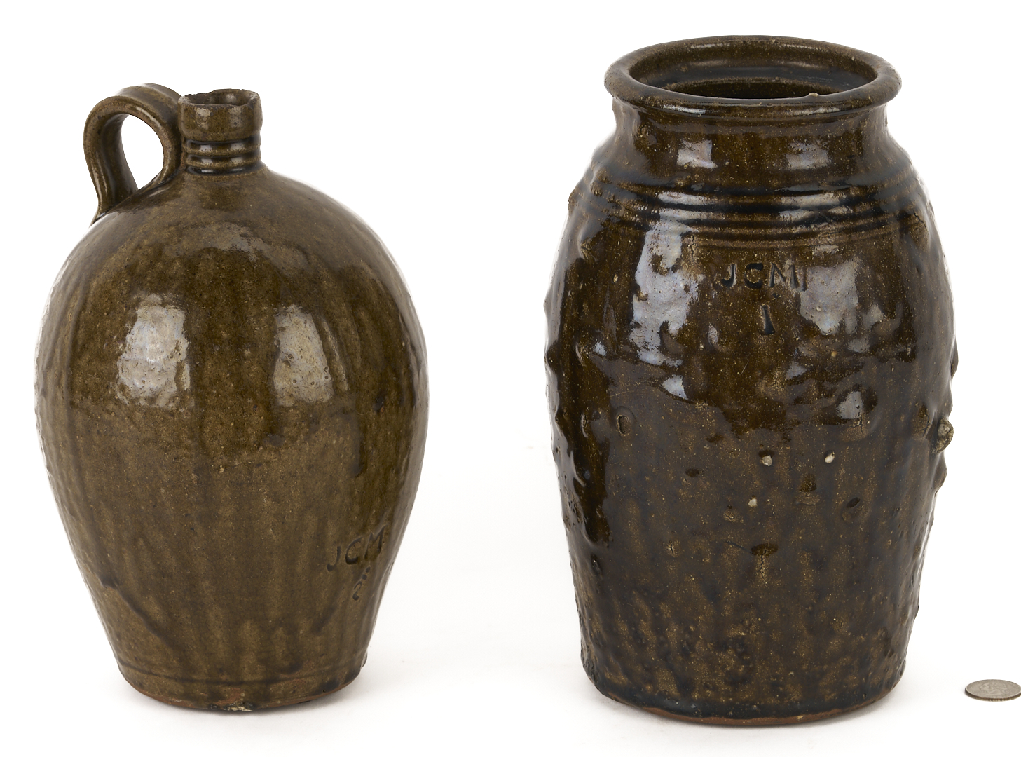 Lot 224: JCM, Daniel Seagle School, NC Stoneware Jar & Jug