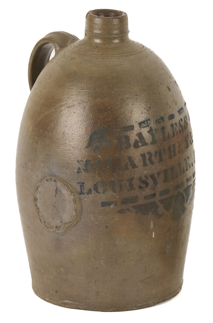 Lot 225: Bayless McCarthy & Co. Louisville Kentucky Stoneware Jug and Jar, 2 Items