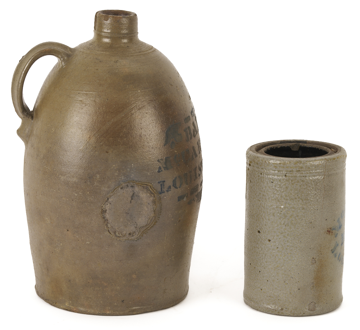 Lot 225: Bayless McCarthy & Co. Louisville Kentucky Stoneware Jug and Jar, 2 Items