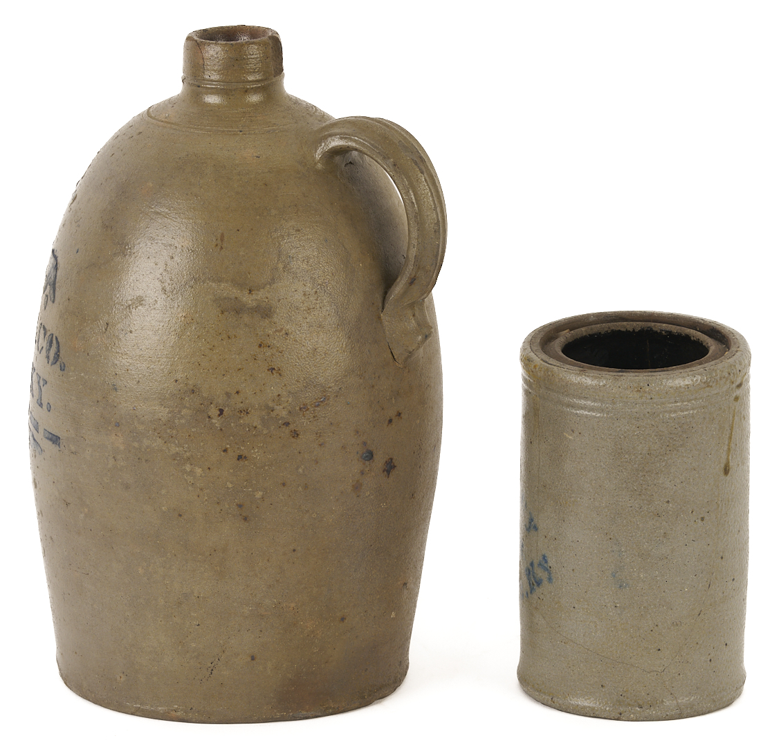 Lot 225: Bayless McCarthy & Co. Louisville Kentucky Stoneware Jug and Jar, 2 Items