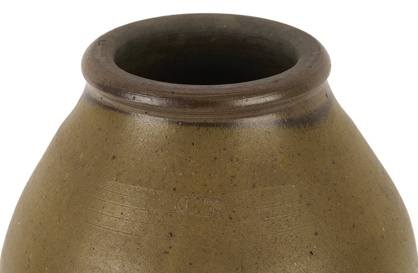 Lot 226: Middle TN Stoneware Pottery Jar, Hiram Brown