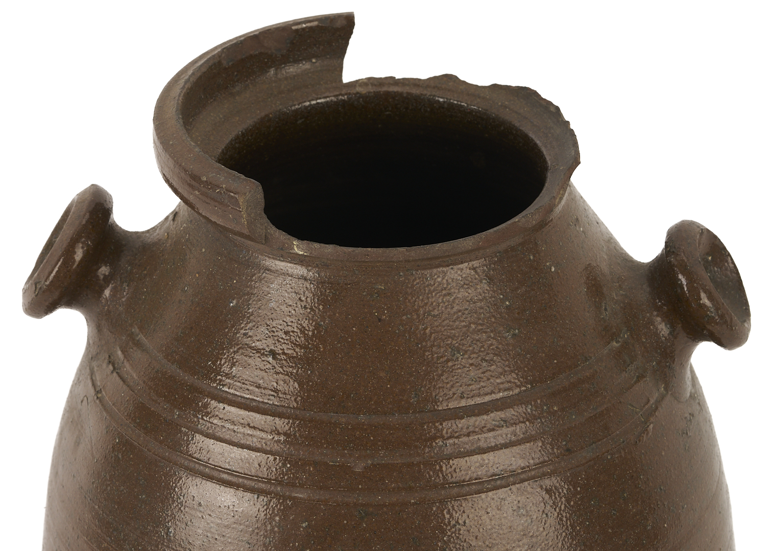 Lot 227: Exhibited East TN Grindstaff Pottery Jar with Figure Stamp