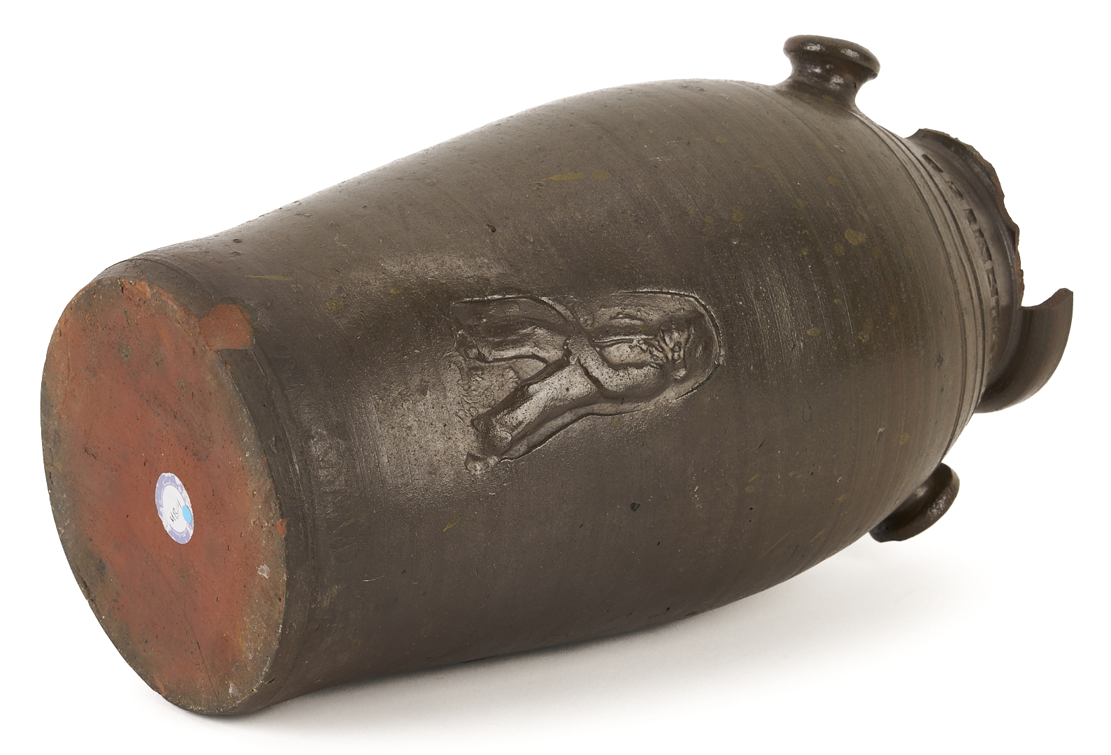 Lot 227: Exhibited East TN Grindstaff Pottery Jar with Figure Stamp