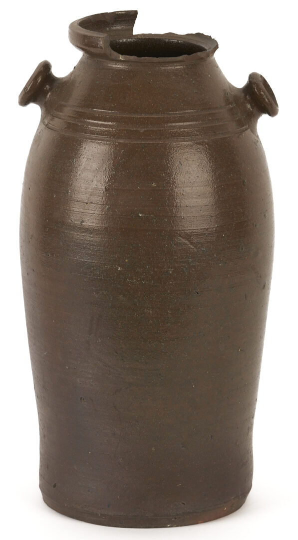 Lot 227: Exhibited East TN Grindstaff Pottery Jar with Figure Stamp