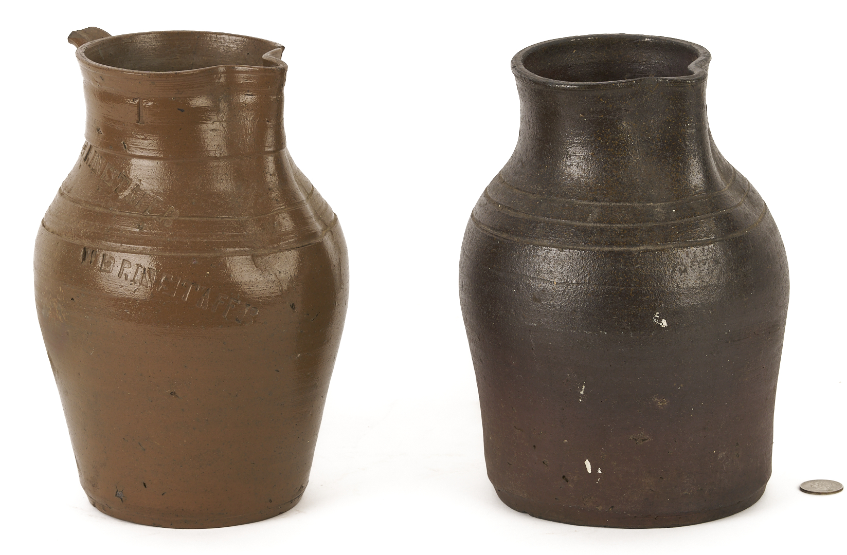 Lot 229: 2 East TN Grindstaff Stoneware Pitchers