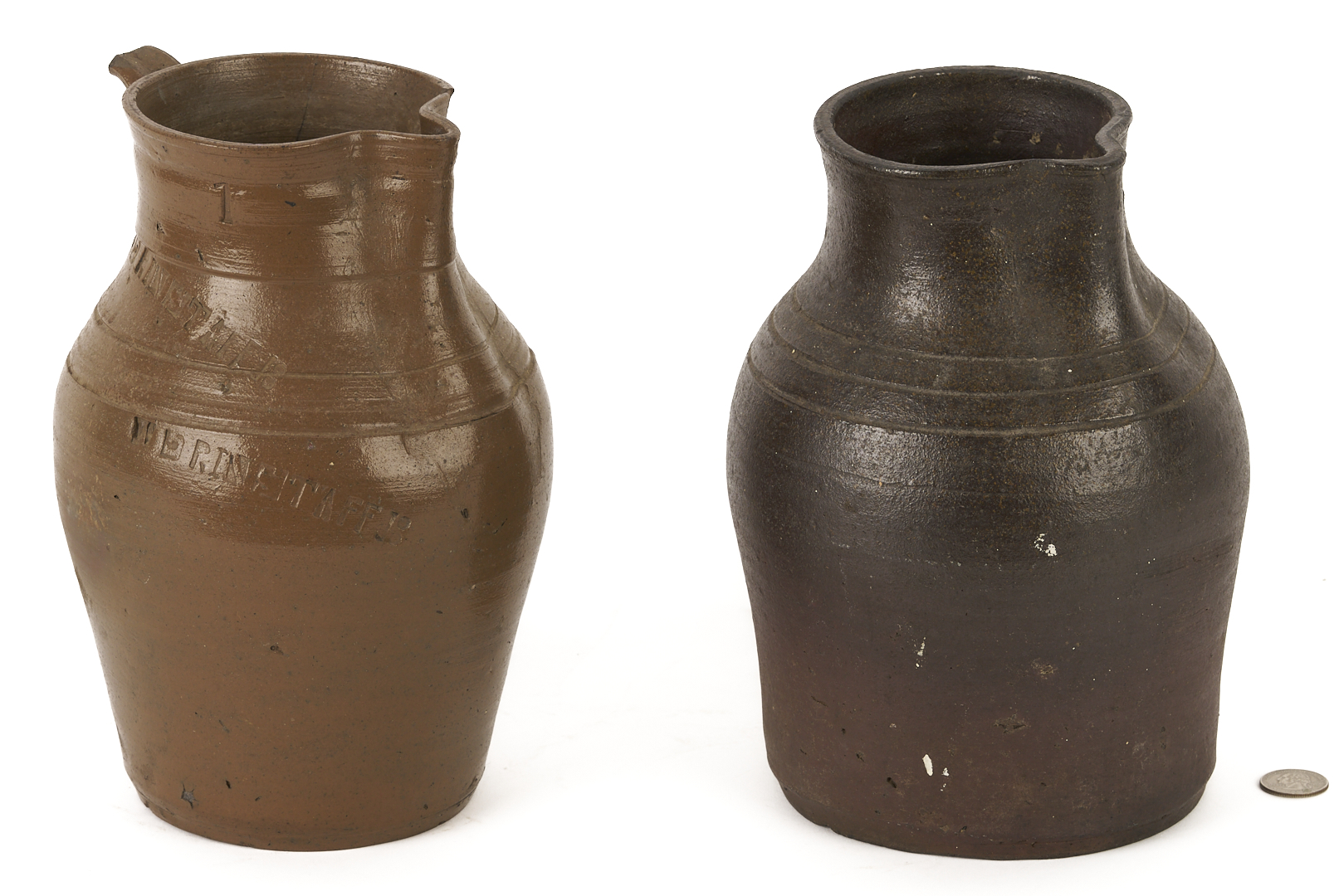 Lot 229: 2 East TN Grindstaff Stoneware Pitchers