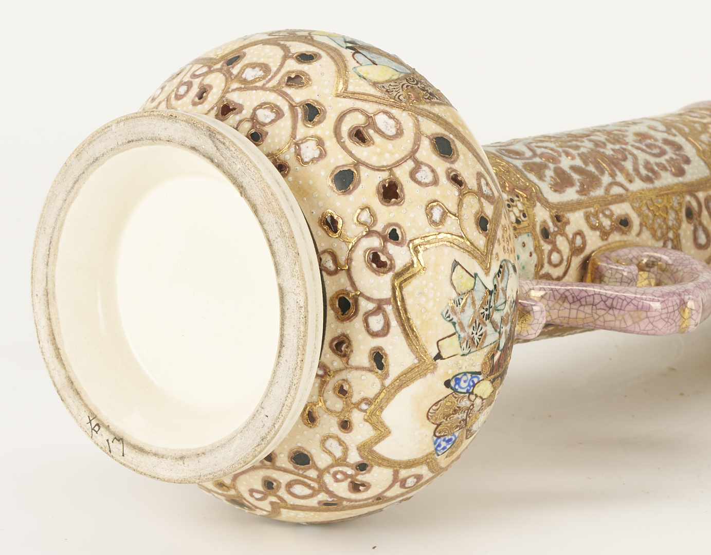 Lot 22: 3 Satsuma Double Handled Vases